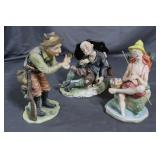 Three Capodimonte figures: Hunter, sleeping