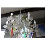 Retro white metal hanging light w/ grape motif, 5