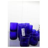 12 cobalt water glasses