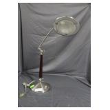 Contemporary teak & metal desk lamp