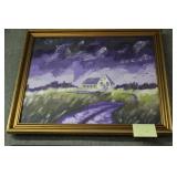 Purple haze framed acrylic on board of country