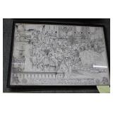 Grief & Bro satire framed pencil 16" x 23"