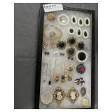 Costume jewelry vintage stick pins, brooches &