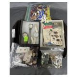 Tray costume jewelry necklaces & three ladies