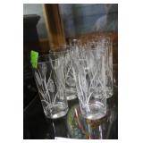 8  Vintage Wheat etched tumblers, nice condition