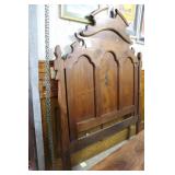 Ornate headboardCarved 3 panel back with bevel