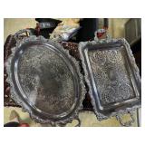 Two Wallace silverplate serving trays