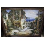 Coastal Mediterranean Village acyrlic  55"