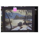 Winter Scene in the Country, oil on canvas,