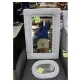 2 wicker mirrors 1 rectangle mirror  (31"H x