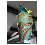 Contemporary 15" H spun art glass vase