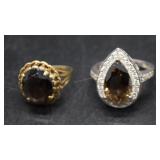 10kt Sapphire & Diamond Ladies Ring Sz5, (2gtw)