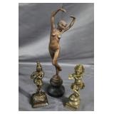 Contemporary cast nude ballerina & Two Hindu