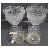 2 Shannon Crystal vases & 2 candy dishes