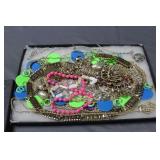 Tray vintage costume necklaces