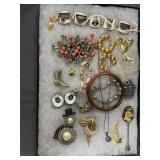 Costume jewelry: enamel bangle, bauble bracelet,