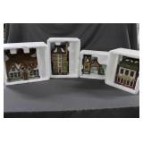 Four Dickens Village houses