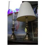 Pr stiffel brass table lamps32 in hi.