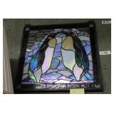 Stained glass penguins 18 x19 in