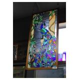 Stained glass peacock Approx 20 in x 44 in hi