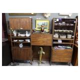 Mid Century 3pc Media cabinet incl drop front