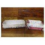 2 Rectangular Longaberger basketsWith cloth