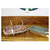 2 rectangular Longaberger baskets With plastic
