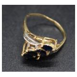 10kt Sz 5.25 ring with smokey topaz stone(3.6gtw)