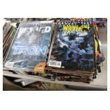 Two large stacks Comic books: Wolverine, Wizard,
