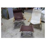 Mid Century chrome base canvas seat