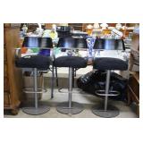 3 High black bar stools (42"H x 18" W x 18"Depth)