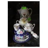 6 pcs. Porcelain, Nippon sugar w/ spoon & egg