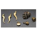 Cornicellos, 10kt Pendant & antique sea pearl