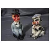 Two Carnival chalk ware figures