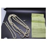 Sterling clasped 1920s pearl necklace