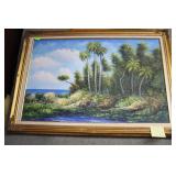 Tropical seashore 29 x 42 oil on canvas in gol