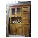 Pine 2 pc kitchen cupboard/ cabinet 56 in x 83
