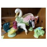 5 ceramic bird themes - Chickens, geese, wall