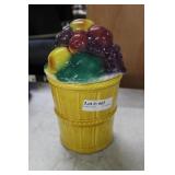 USA pottery fruit themed cookie jar *small chip