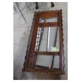 Mid Century Shadow Box mirrored back wall shelf