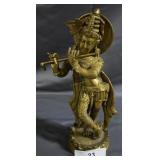 8" H Brass Fluting Krishna figure