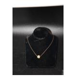 14kt gold necklace with CZ bauble - 4.5gtw