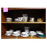 English & China 17 cups & saucer sets