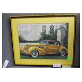 1937 Cord 812 Convertible Phantom Sedan framed