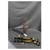 Stoneware Monk & Wine bottles