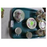 Two floral tea sets: JE Caldwell Co. & Colclough