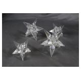 Four crystal star candlesticks