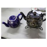 Two teapots: Cobalt Hall & Gibson & Sons Garfield