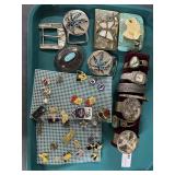 Great grouping belt buckles, Hard Rock pins,