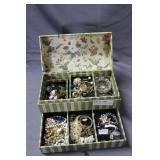 Great jewelry box LOADED with costume & sterling